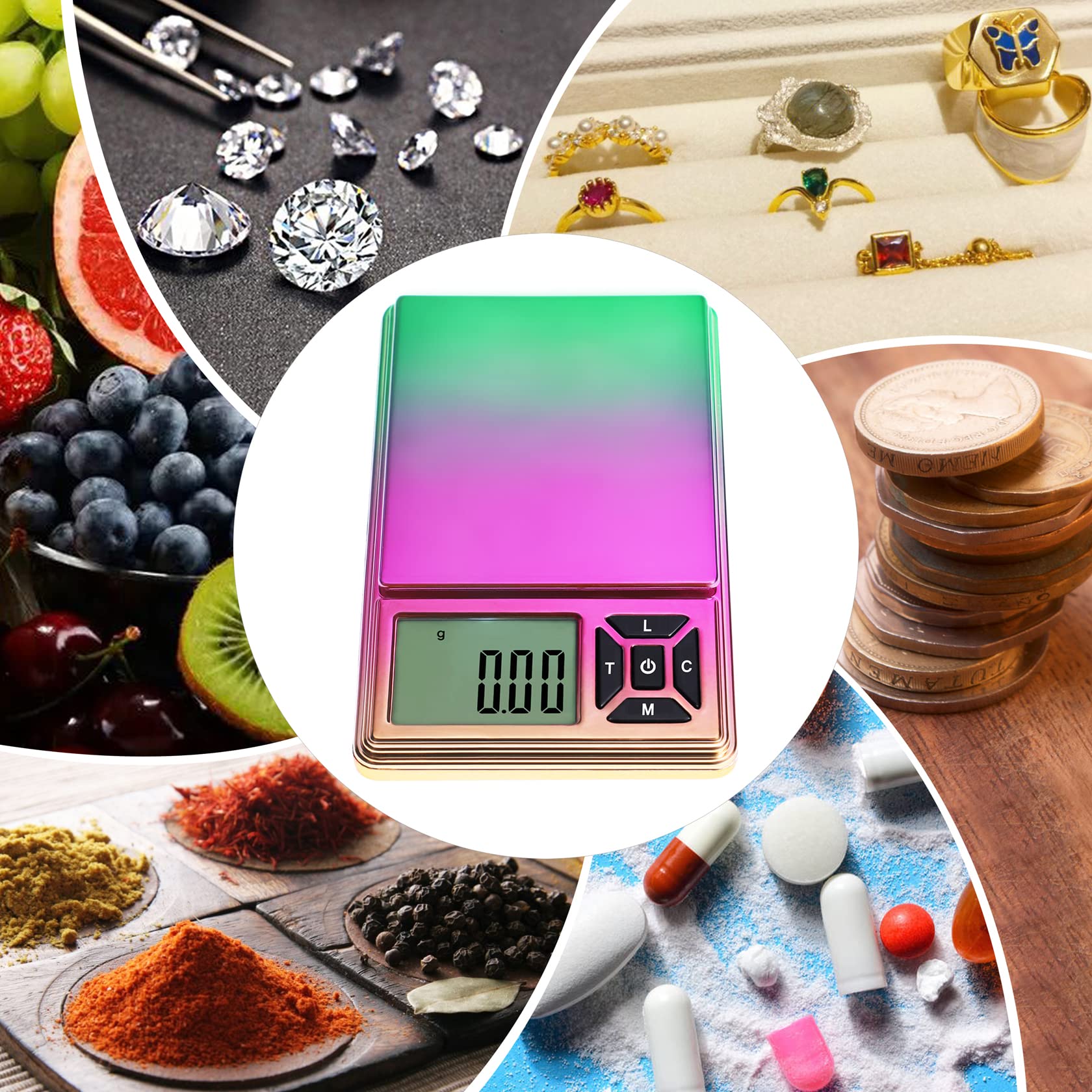 GRAM PRES includes 50g calibration weight and tools for quick setup.