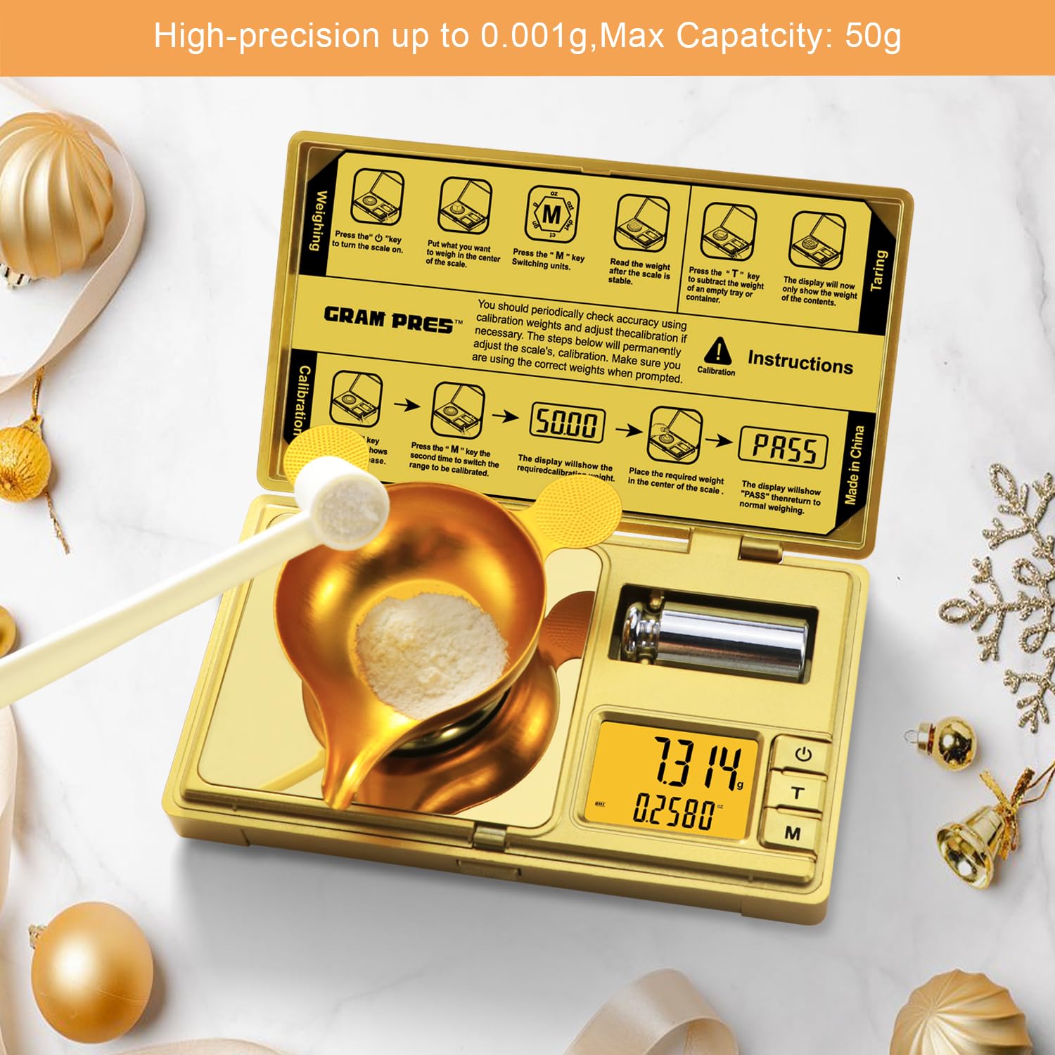 GRAM PRES portable pocket scale fits in your hand for on-the-go use