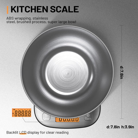 GRAM PRES scale showing tare function for weighing multiple ingredients without resetting.