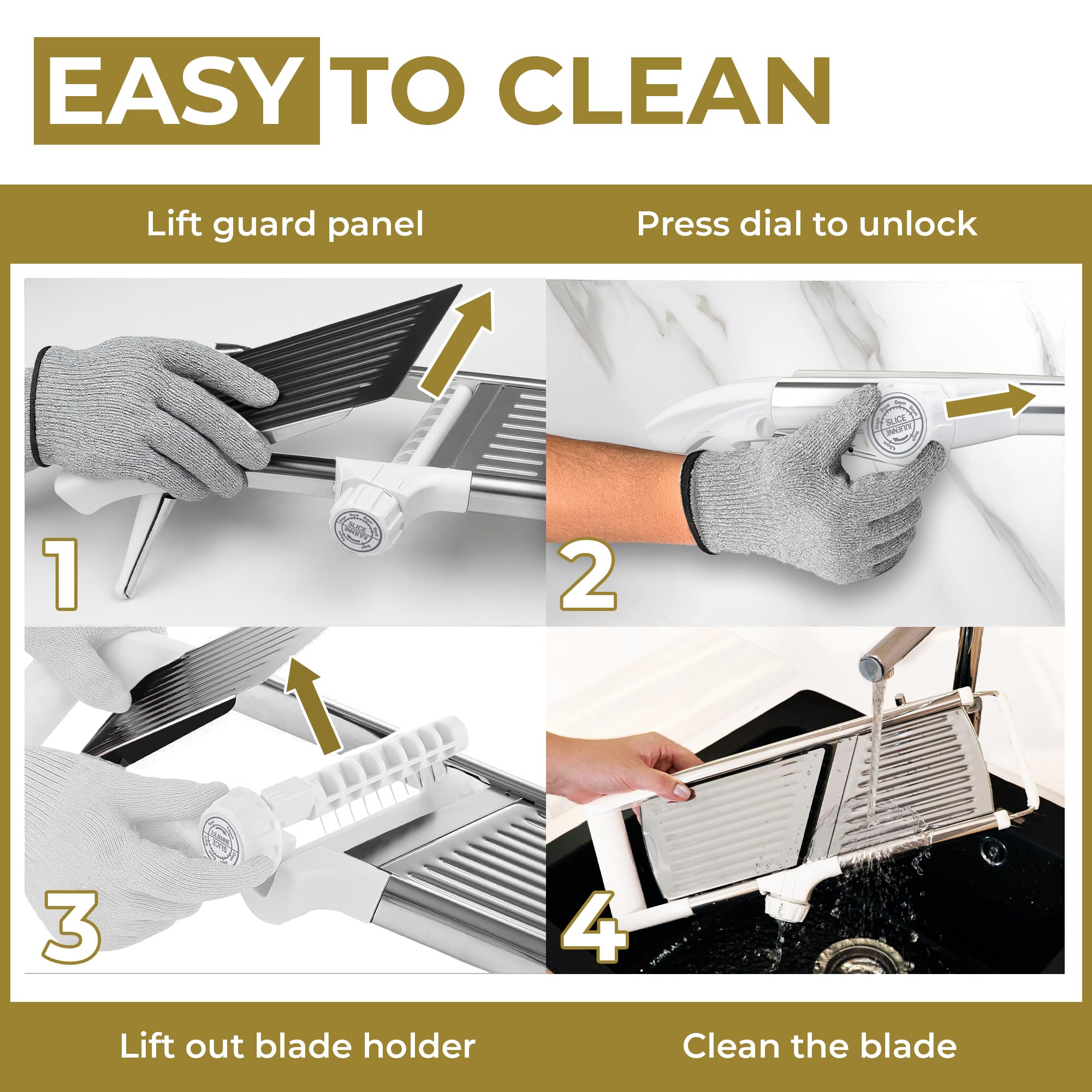 Gramercy dishwasher-safe mandoline allows easy cleanup.