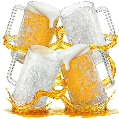 Granatan gel-freezer beer mug with four-set keeps drinks cold during gatherings.