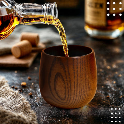 Granatan whiskey glass showcases 10 oz capacity in rustic display.