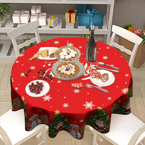 Granbey round tablecloth for indoor and outdoor use.