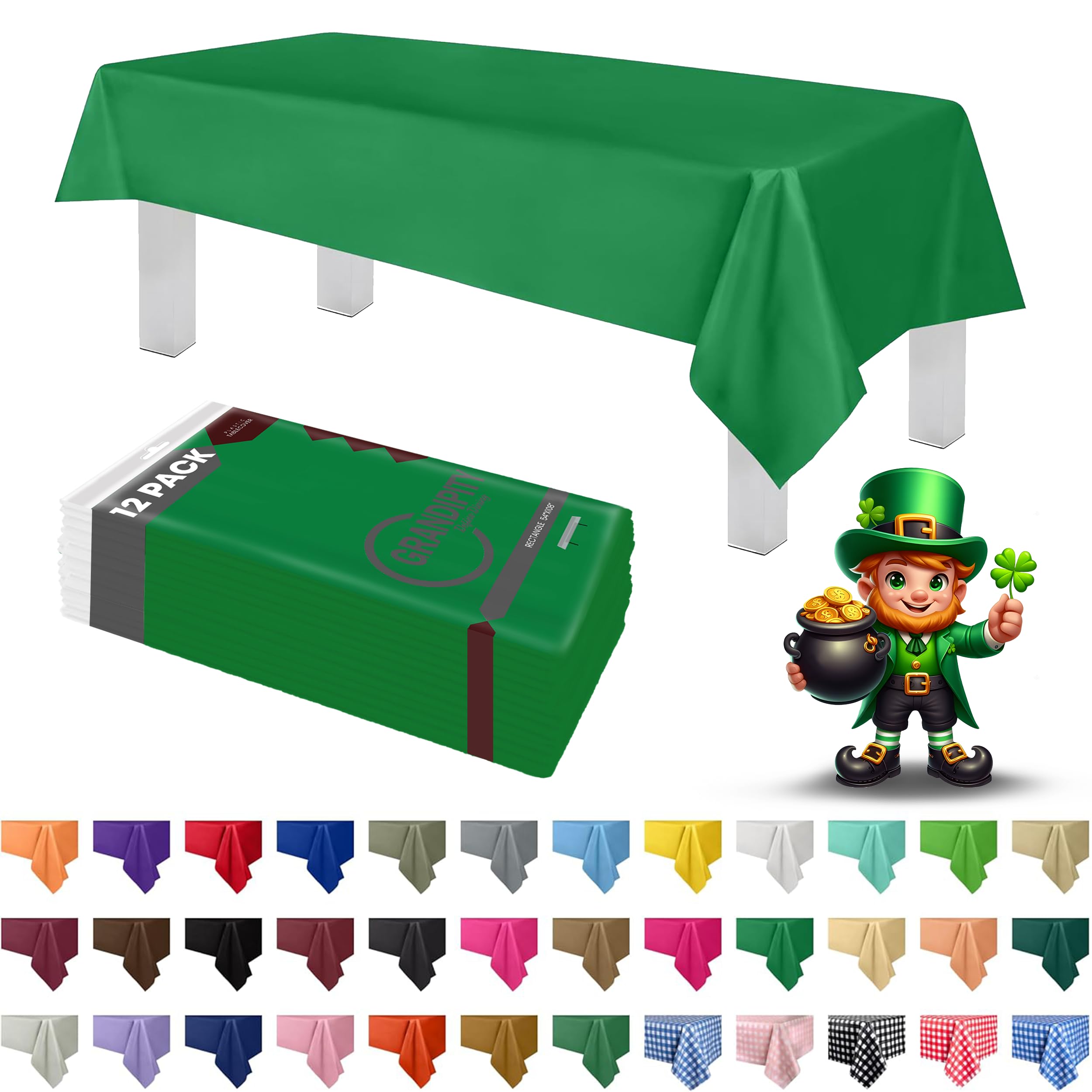 Grandipity disposable tablecloth full-coverage keeps spills contained during events.