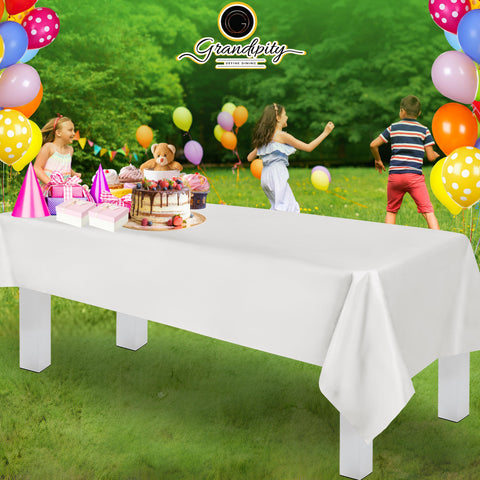 Grandipity 54x108 tablecloth fits 6–8 ft tables.