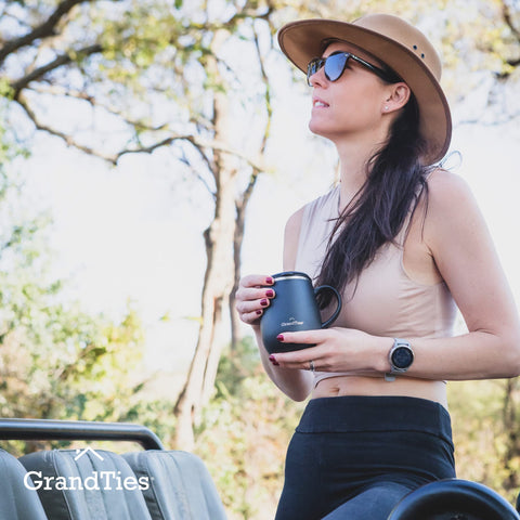 GRANDTIES BPA-free stainless steel mug offers safe everyday reliability.