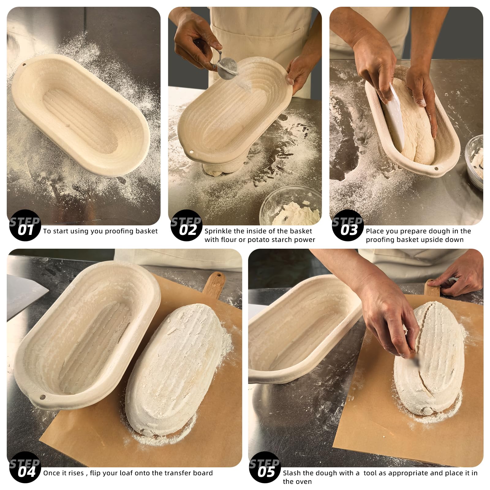 grandtobuy 12-inch basket set supports even air flow for fermentation