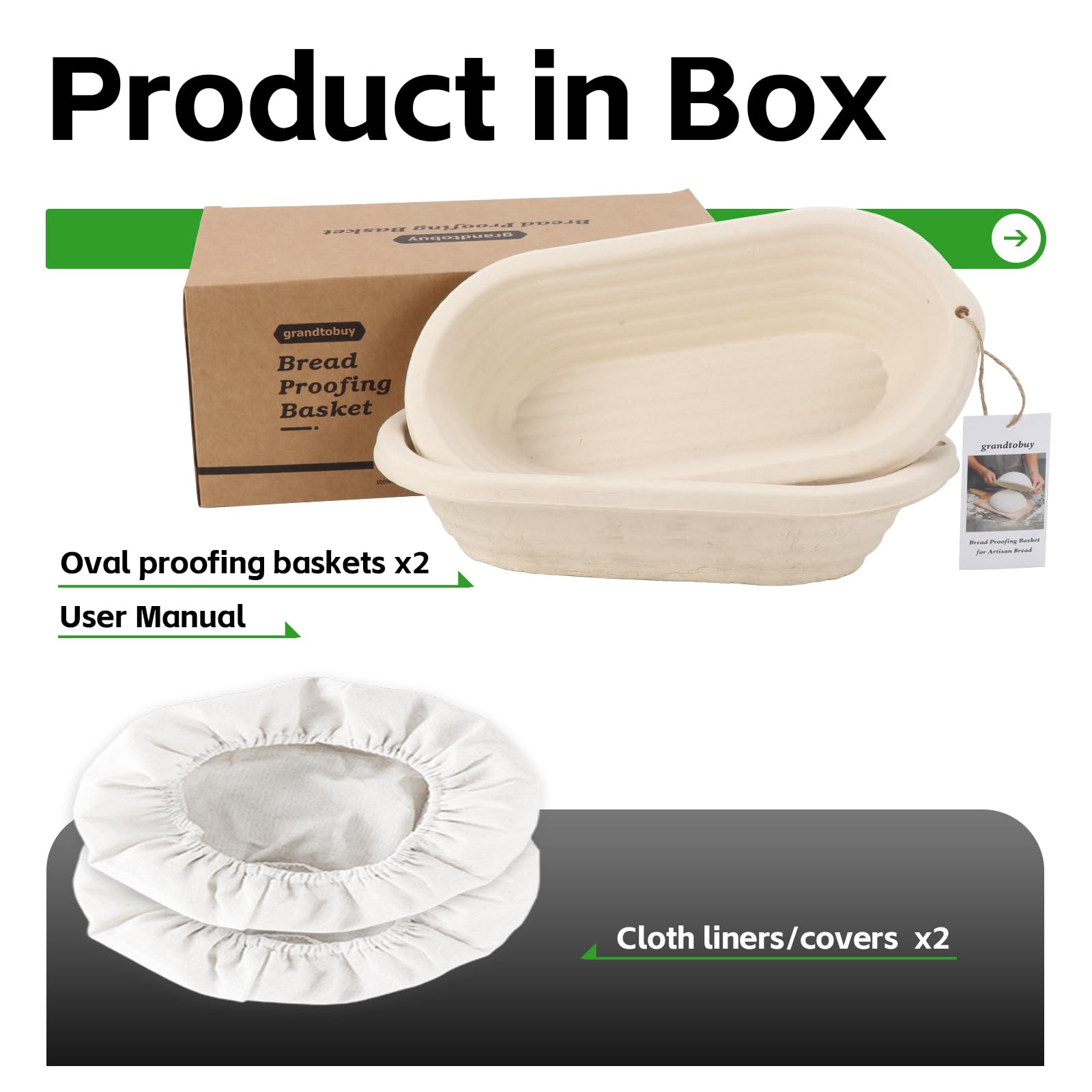 grandtobuy linen liner provides breathable fermentation and easy dough release
