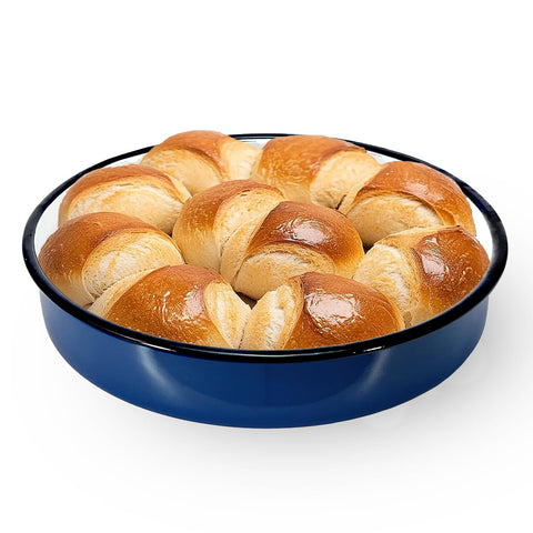 Granite Bowl 12-inch enamel roasting pan — top view, durable coating for even roasting.