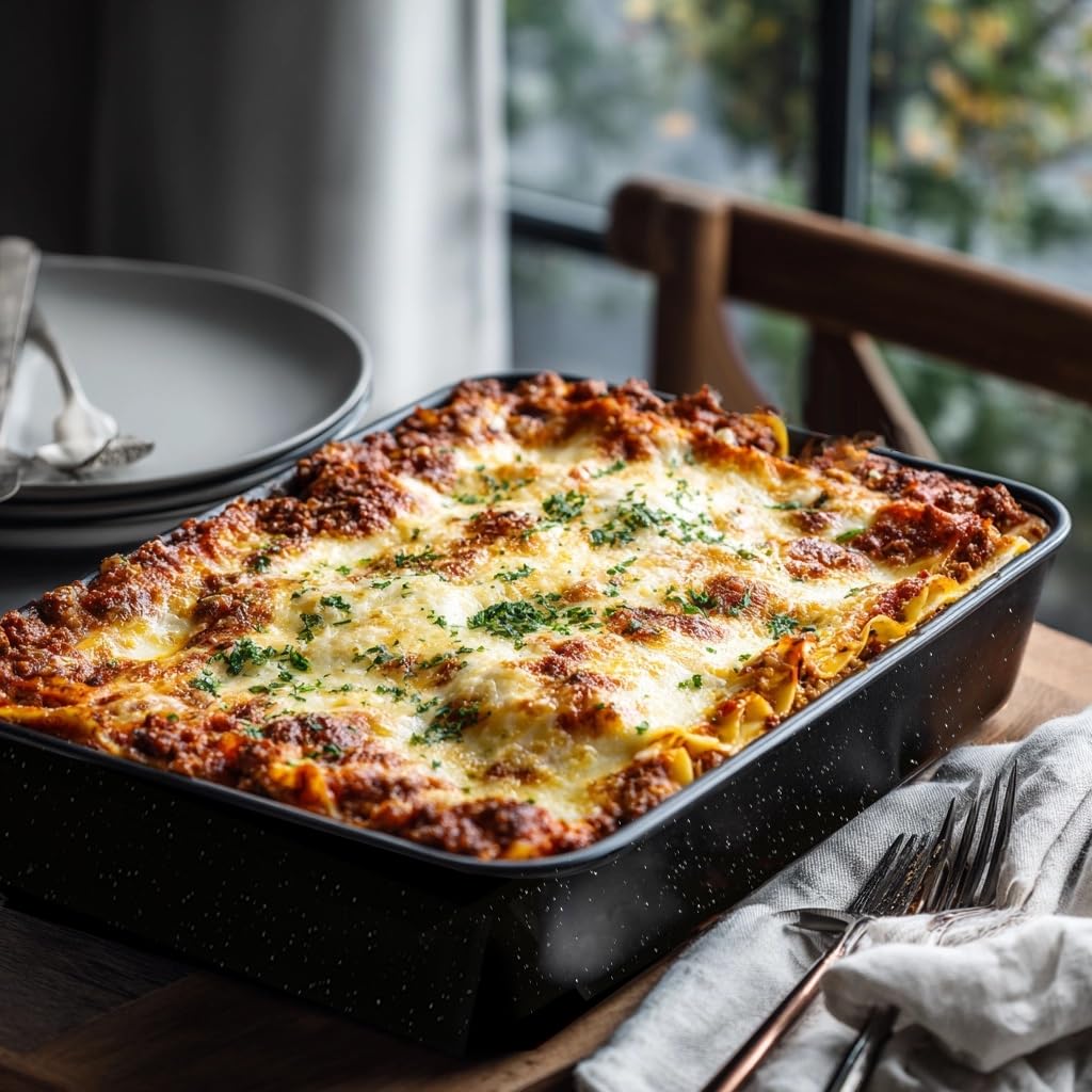 Granite Bowl casserole pan enamel for versatile one-dish dinners.