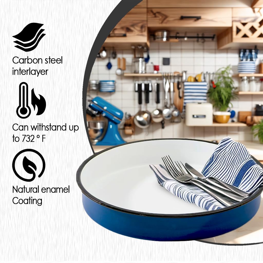 Granite Bowl enamel roasting pan — inside view shows white enamel interior for easy cleaning.