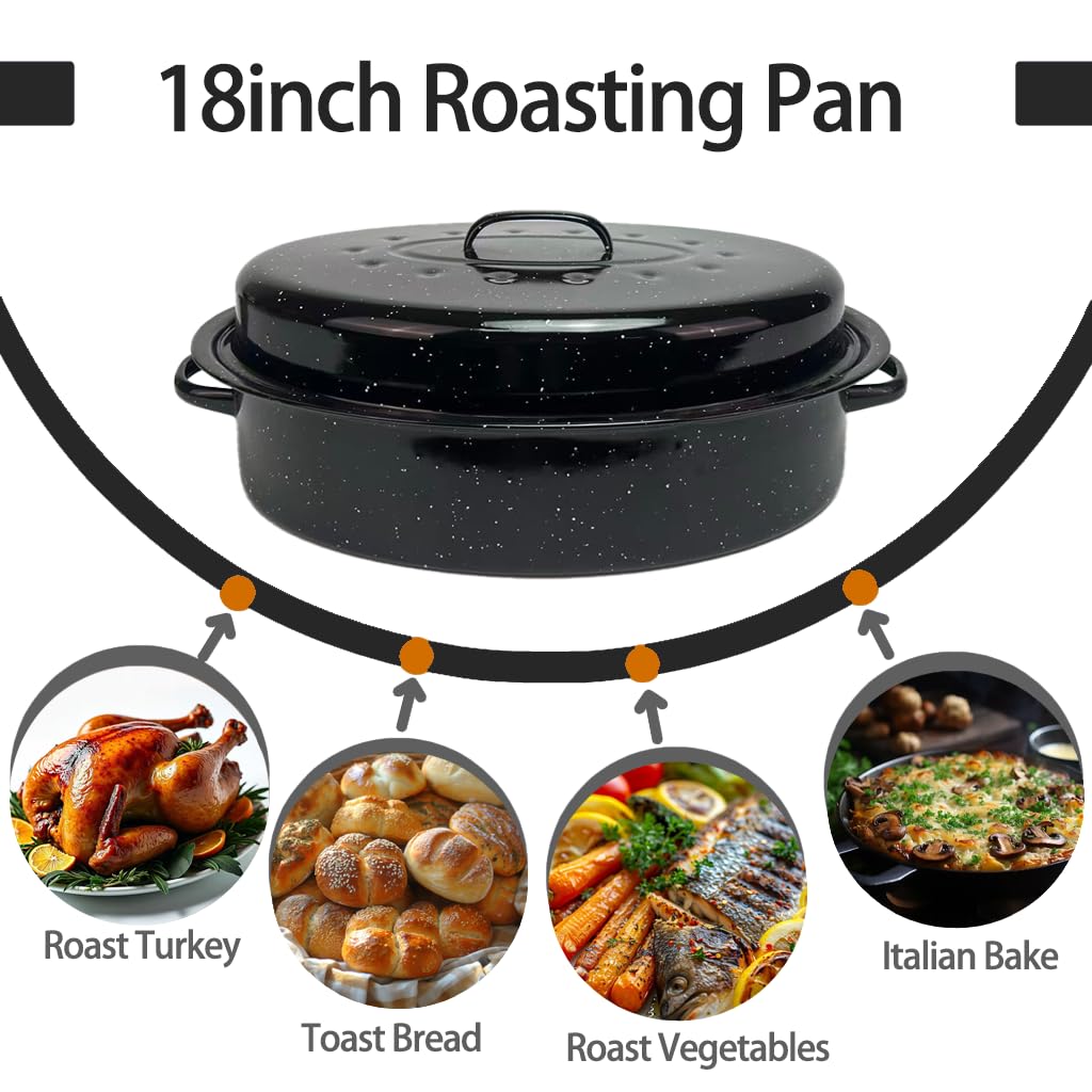 Roasting pan lid helps retain moisture during cooking