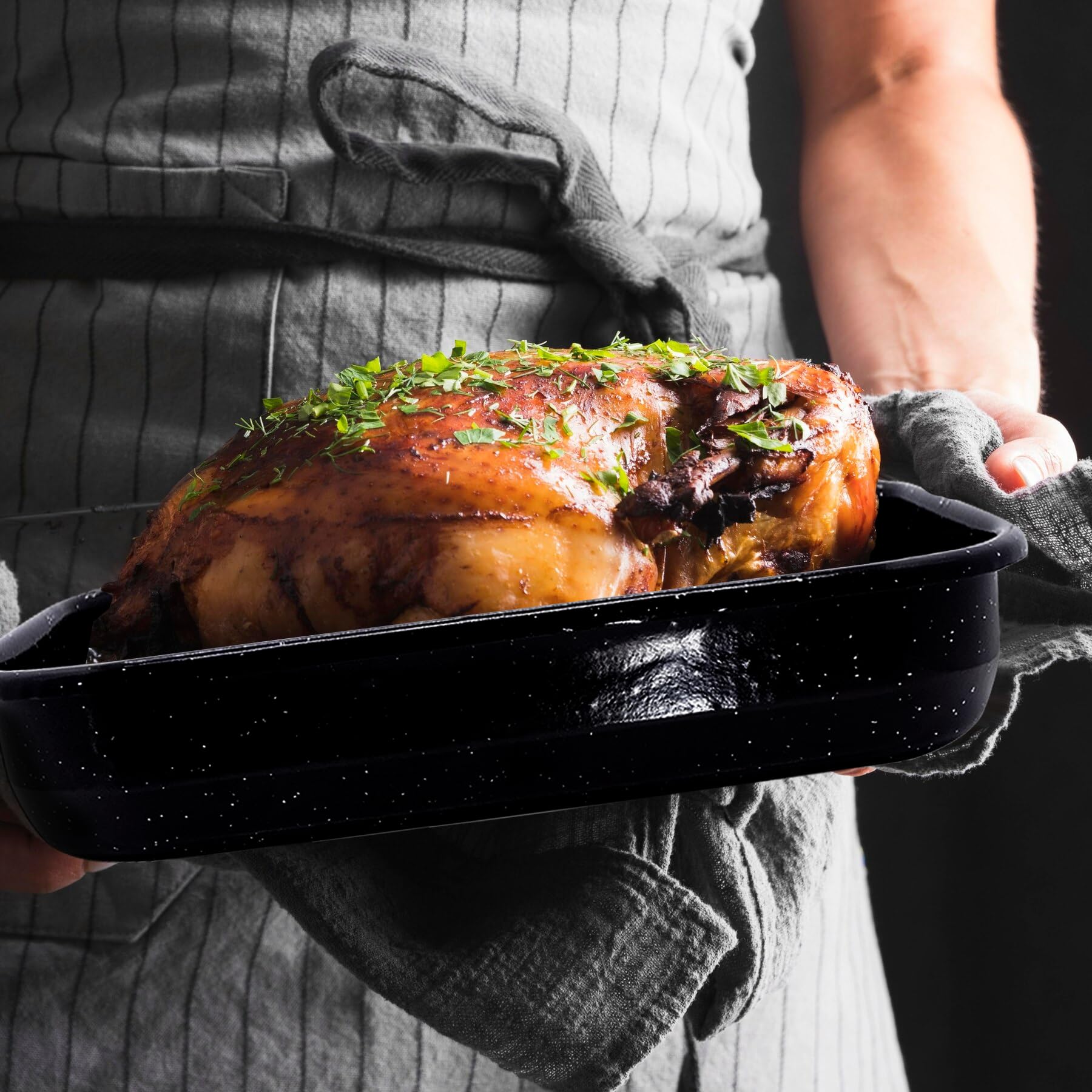 Granite Bowl small roasting pan 13-inch enamel ideal for compact dinners.