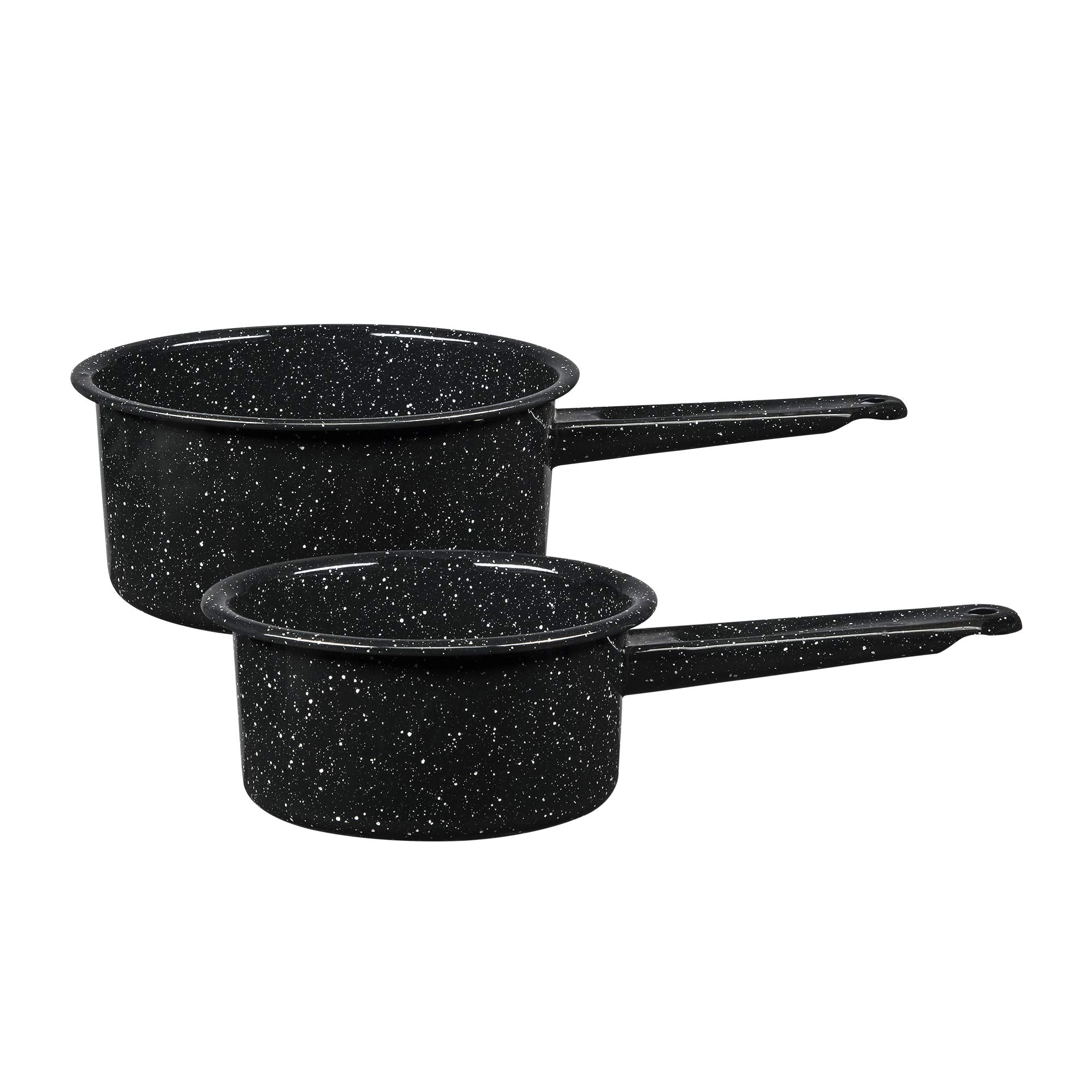 Granite Ware 1qt non-stick saucepan pour for smooth sauce release.