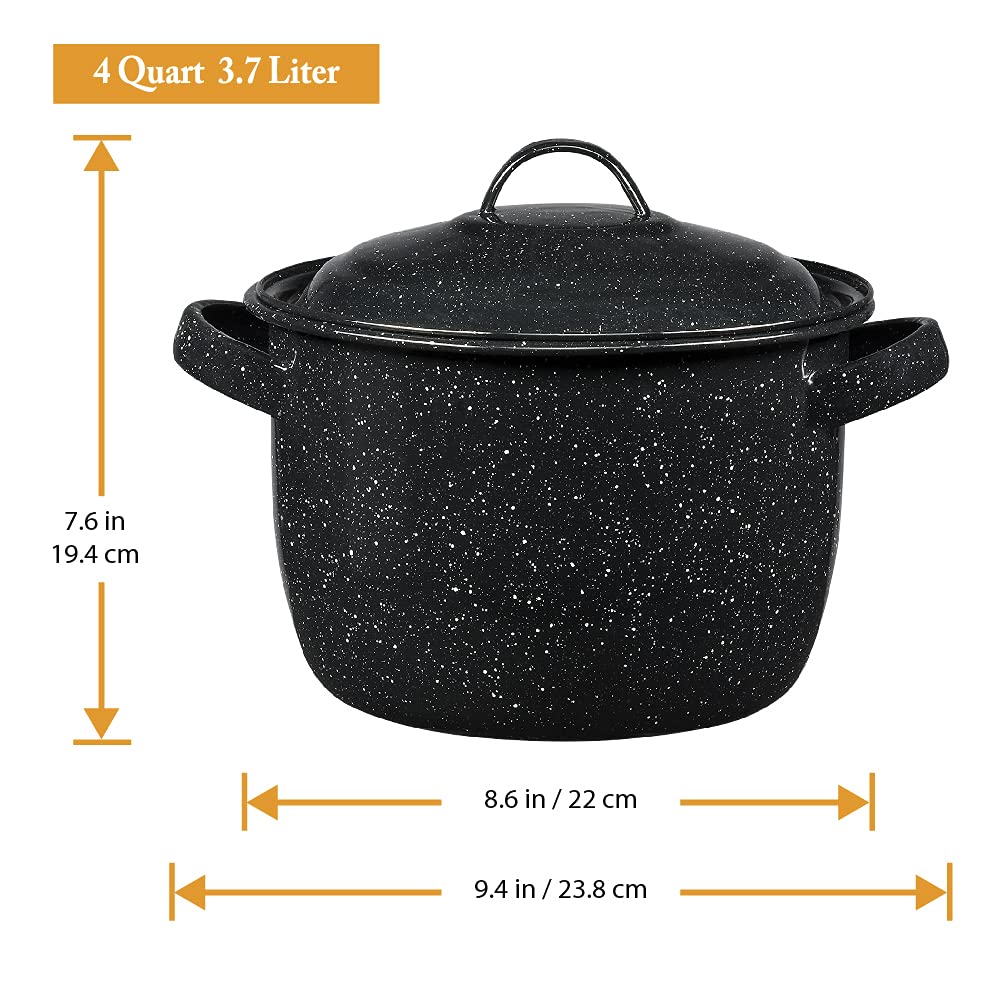 Granite Ware 4-Quart Bean Pot handle provides easy grip and control