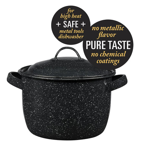 Granite Ware 4-Quart Bean Pot interior highlights nonstick enamel for easy cleanup