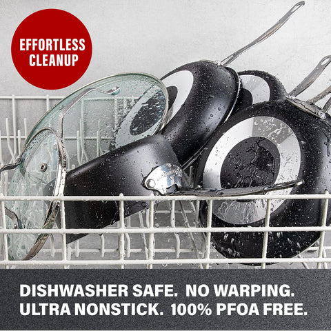 Granitestone stay-cool handle provides safe, comfortable grip during cooking.