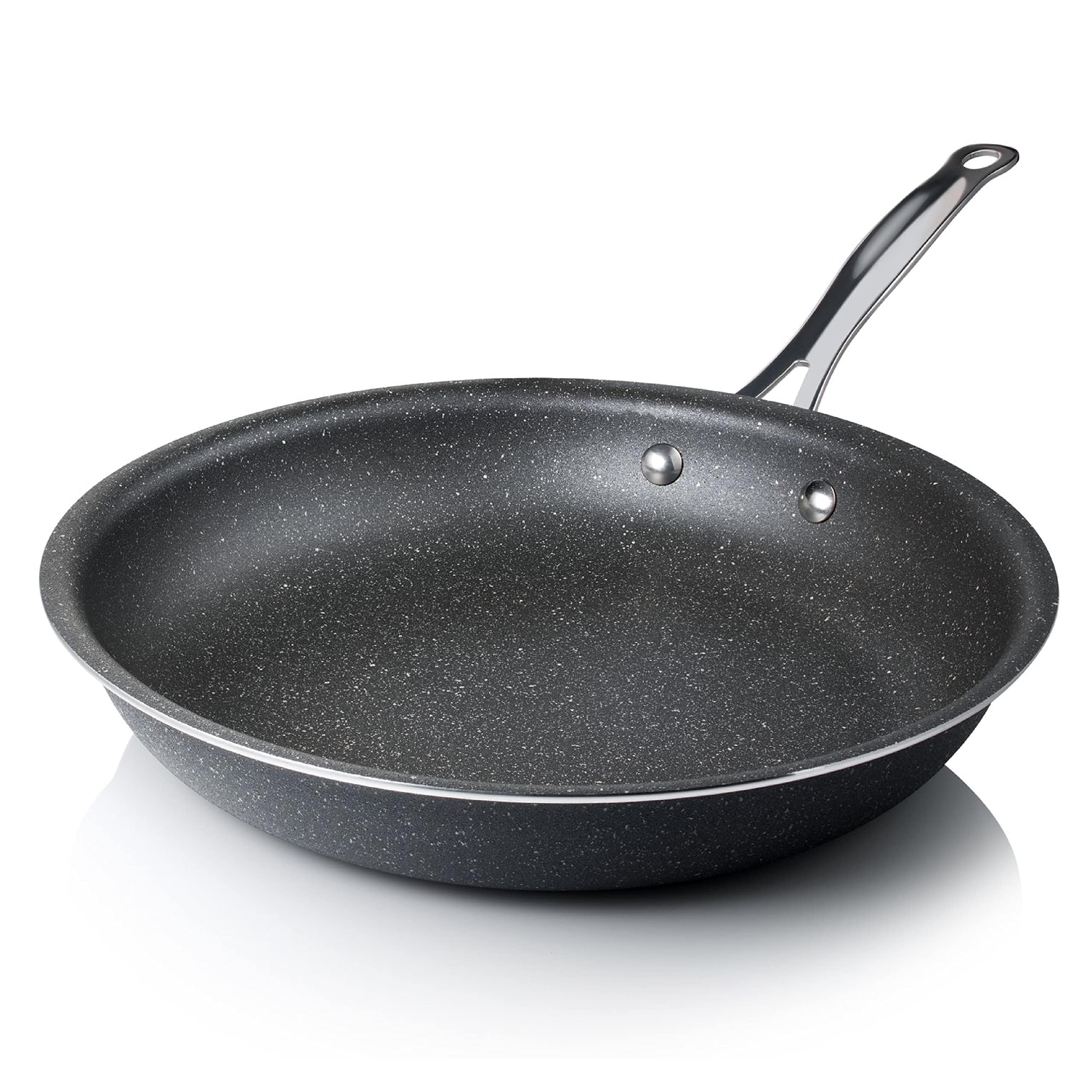Granitestone 11-inch nonstick pan top view showing effortless release and even cooking.