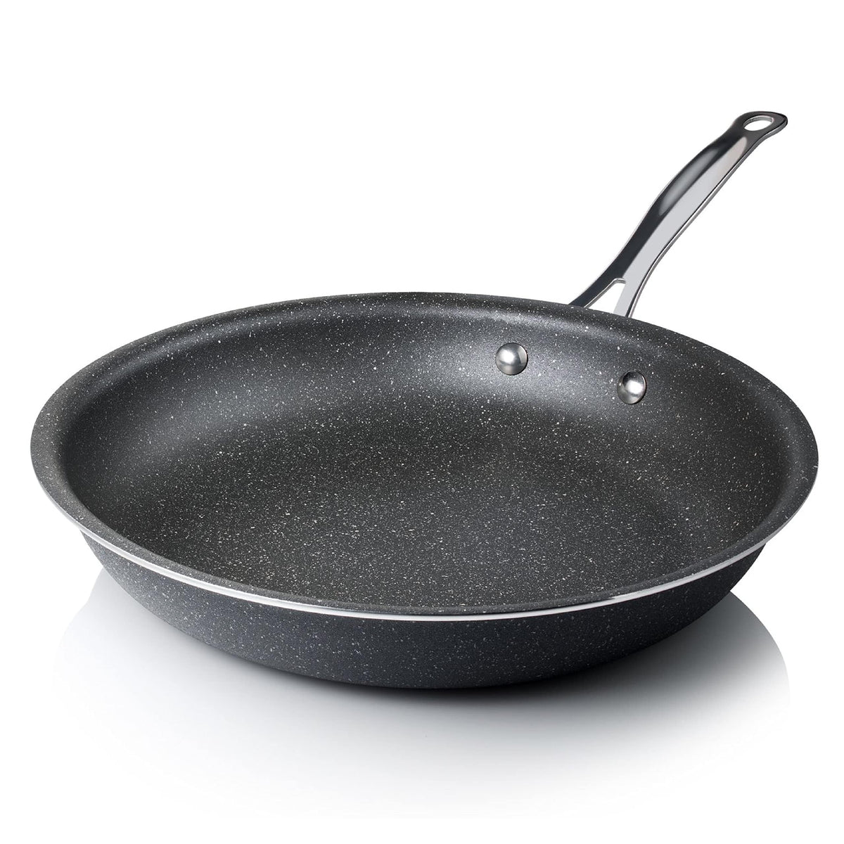 Granitestone 11-inch nonstick pan top view showing effortless release and even cooking.