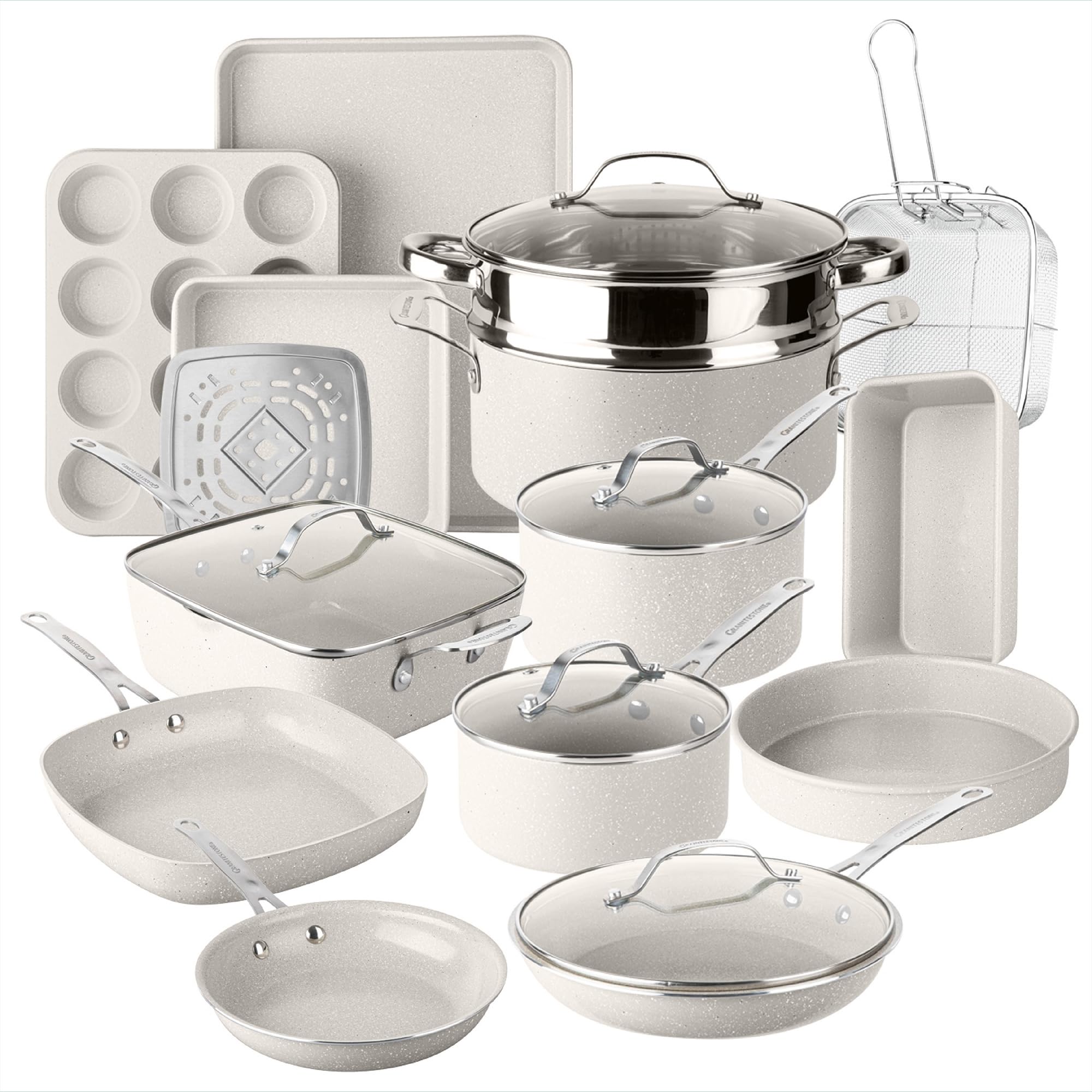 Granitestone 20 Pc Ceramic Cookware Set for versatile home cooking.