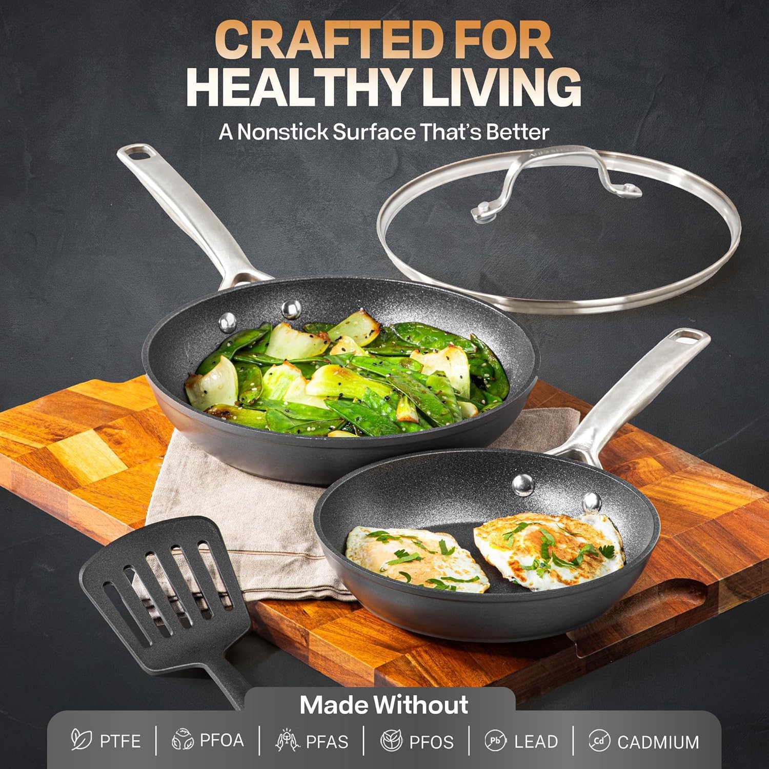 Granitestone Armor Max interior with four-layer nonstick enables quick food release.