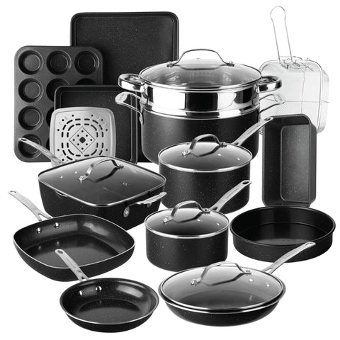 Granitestone Ceraluxe 20pc set delivers complete kitchen versatility for everyday meals.