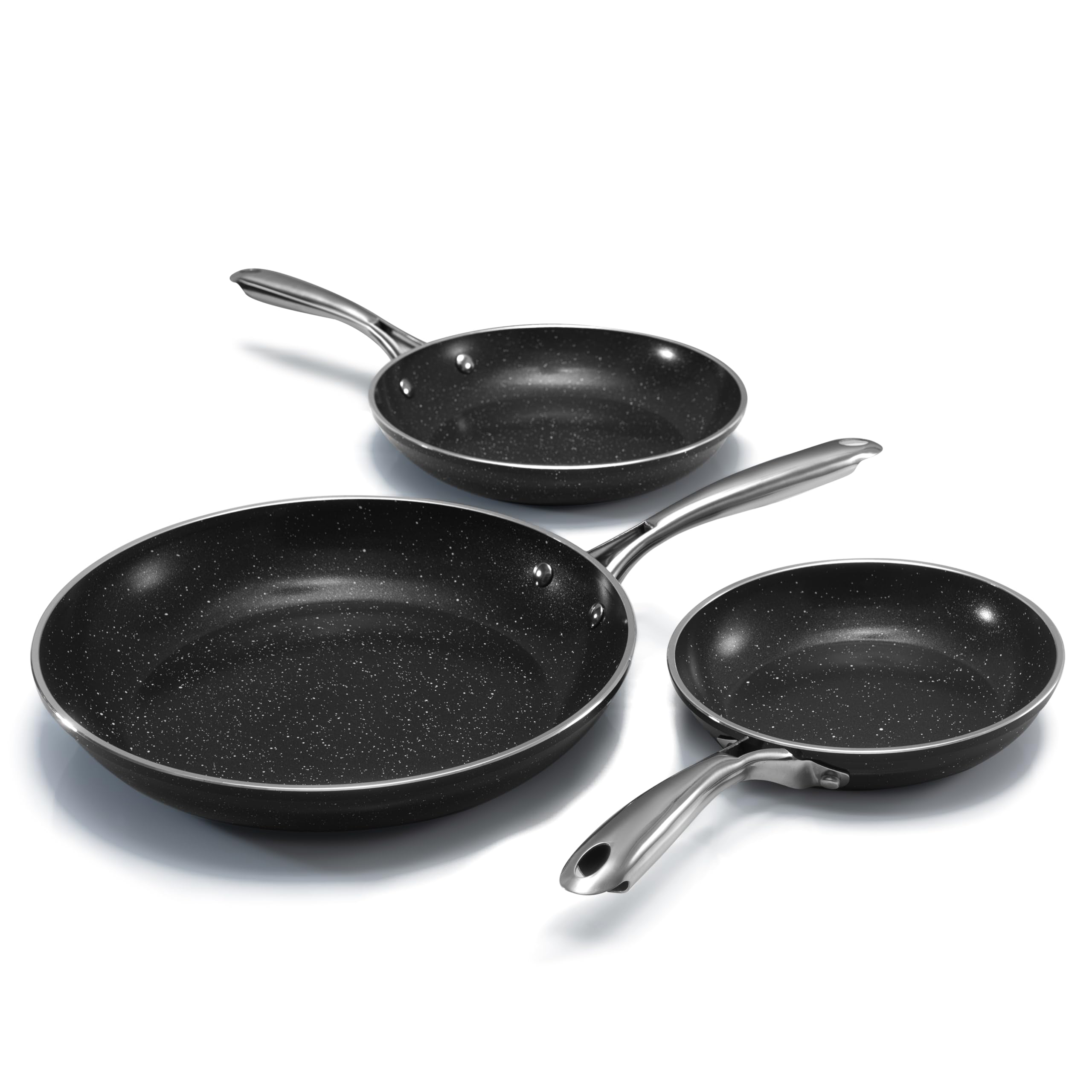 Granitestone Ceraluxe 8-inch pan with stay-cool handle for easy sautéing.