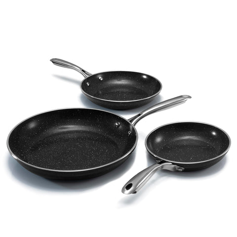 Granitestone Ceraluxe 8-inch pan with stay-cool handle for easy sautéing.