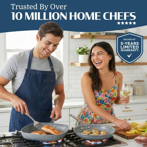 Granitestone stay-cool handles for safe, comfortable weeknight cooking