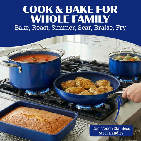 Granitestone Ceraluxe 20Pcs set square baking pan for even browning.