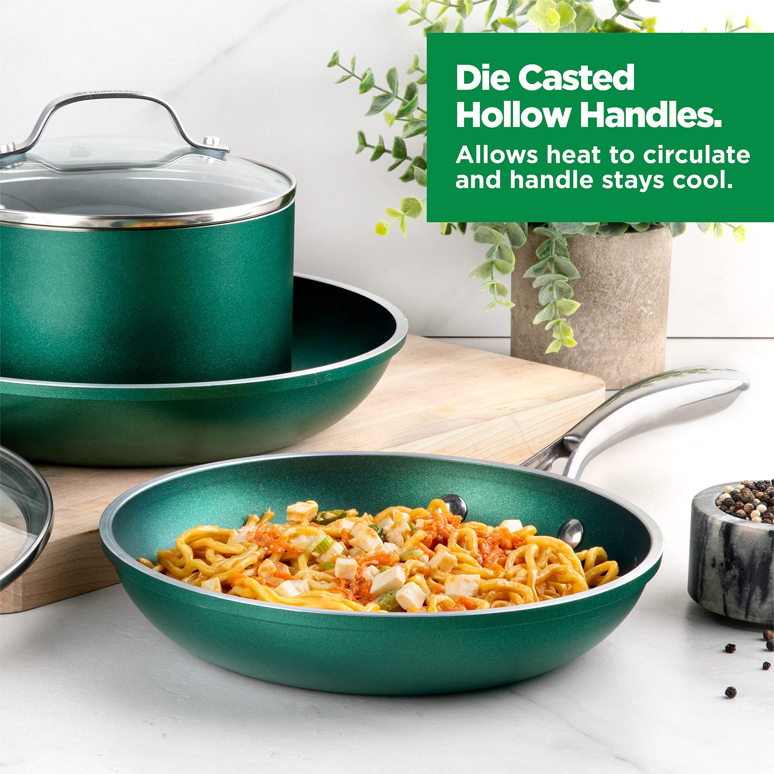 Granitestone Emerald dishwasher-safe design enabling quick cleanup after cooking.
