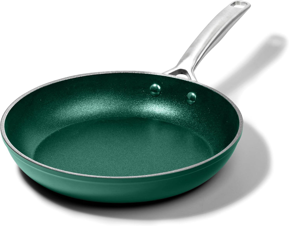 Granitestone Green Frying Pan with emerald coating for effortless release and easy cleanup.