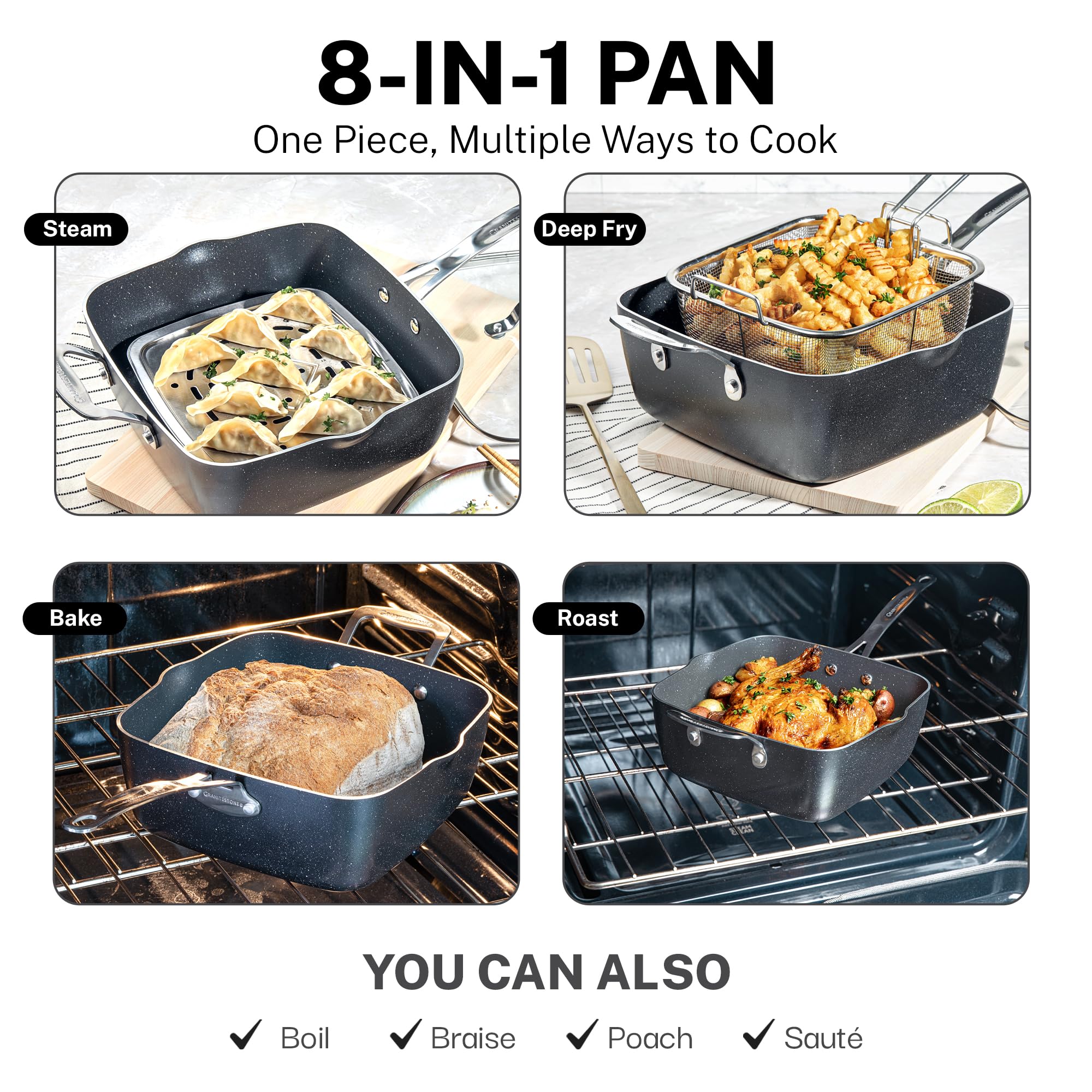Granitestone True 20 Pc cookware highlighting durable construction for long term use