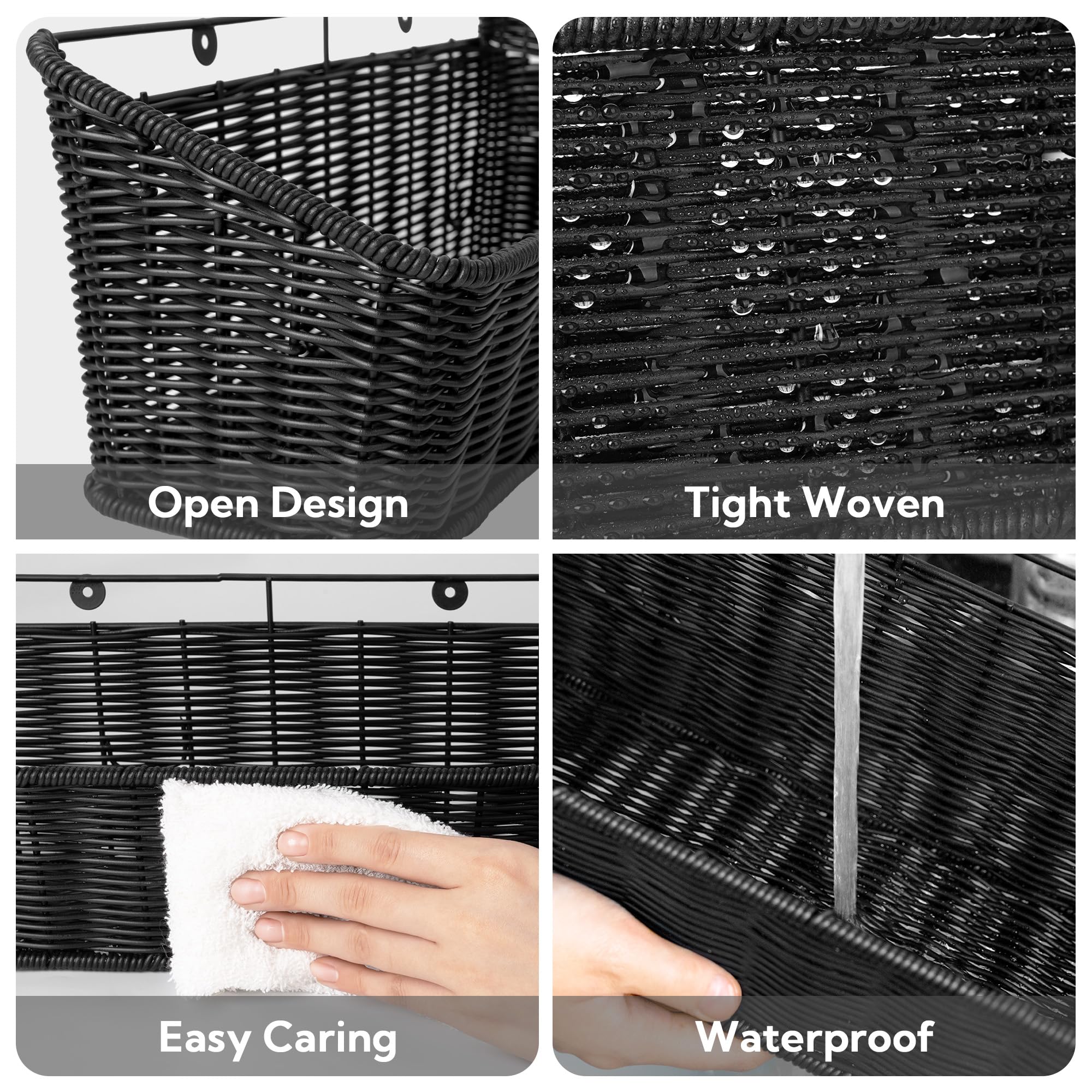 GRANNY SAYS hanging basket features inner metal frame for sturdy, rustproof storage.