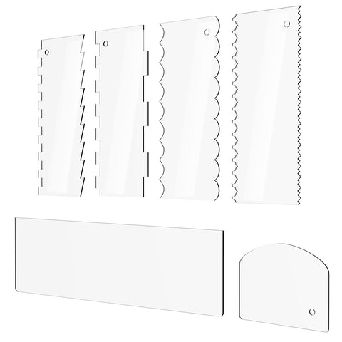Grarry cake scraper 6pc clear acrylic for precise buttercream edges.