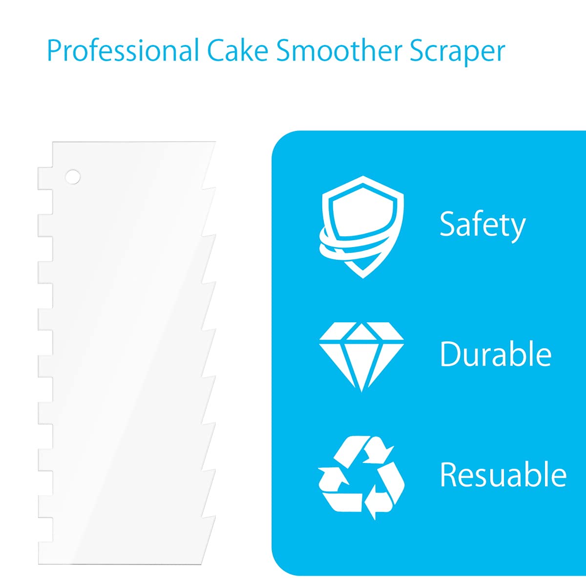 Grarry icing smoother with 9 patterns for striped cake designs.