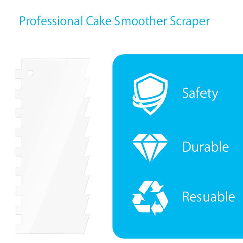 Grarry icing smoother with 9 patterns for striped cake designs.