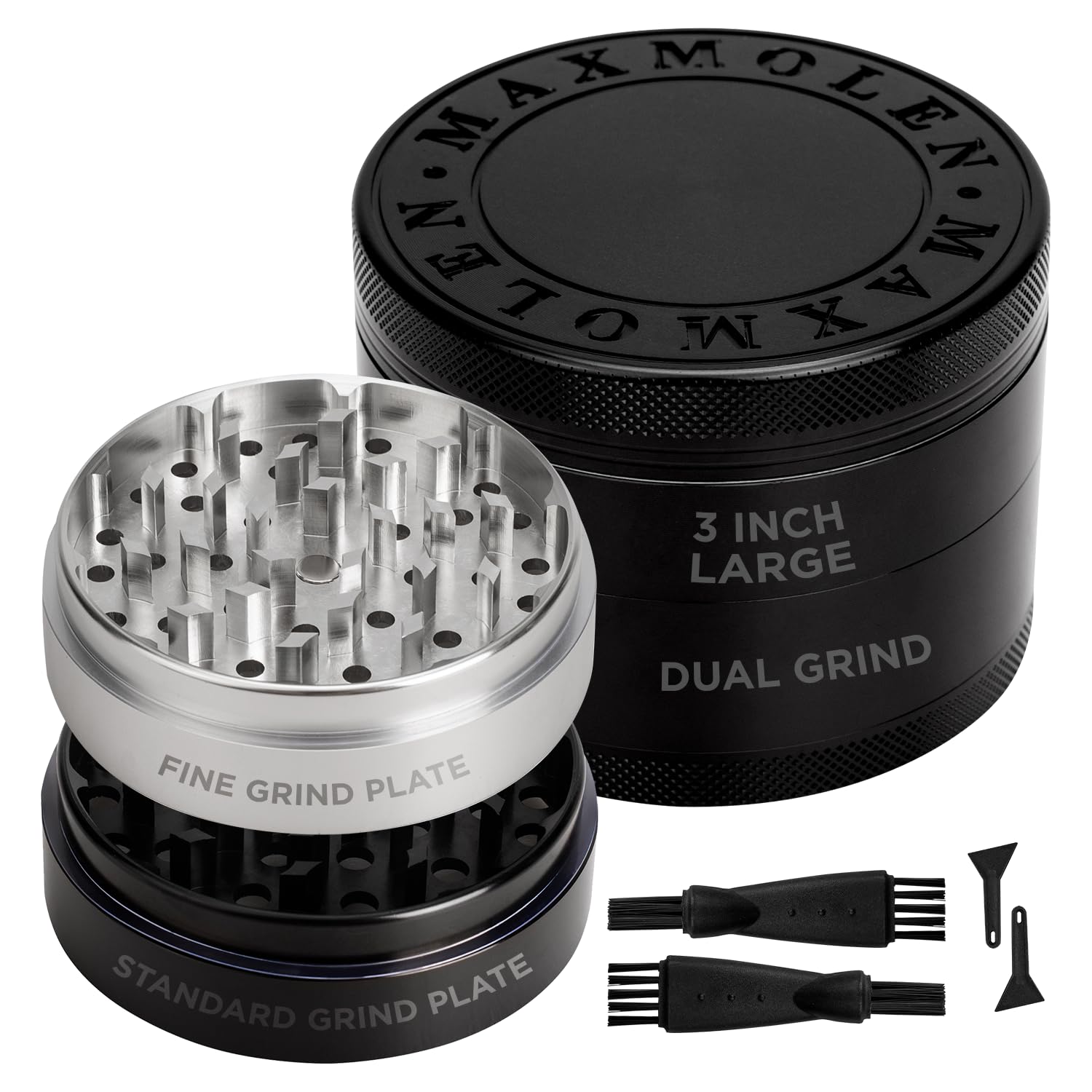 GRAVEND Dual Purpose 3-inch grinder full unit view for versatile spice grinding