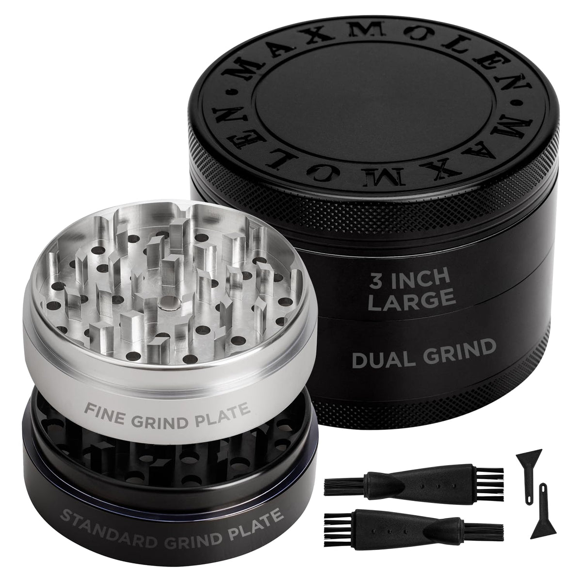 GRAVEND Dual Purpose 3-inch grinder full unit view for versatile spice grinding