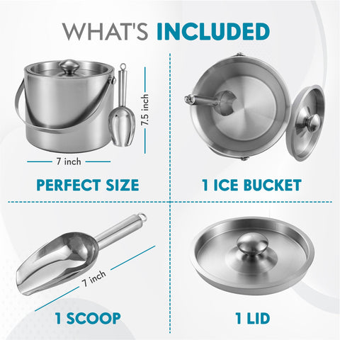 GRAXON ice bucket with handle for easy carrying to parties.