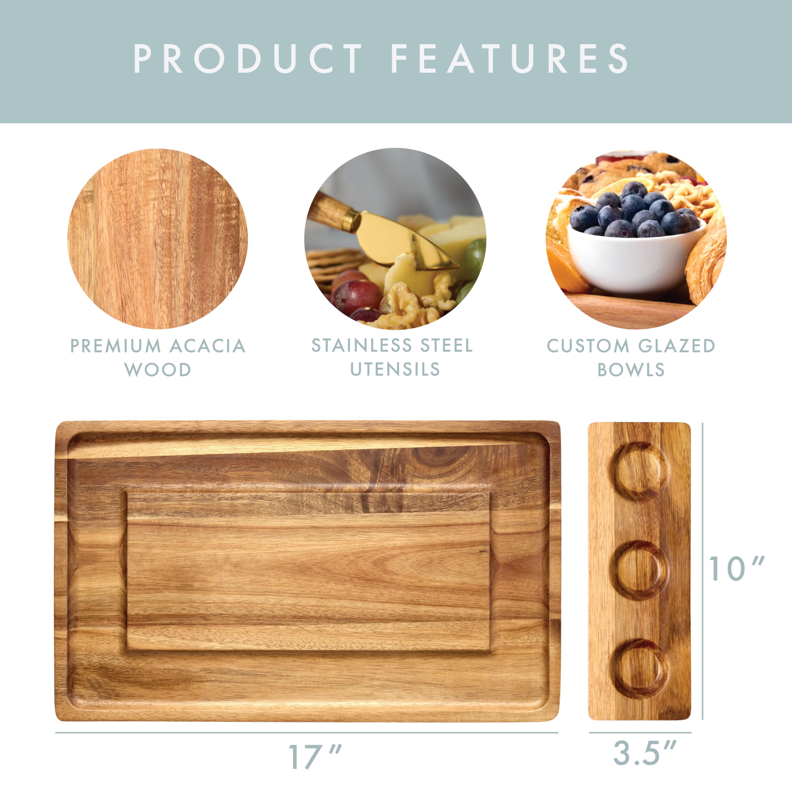 Grazerie dipping bowls and tray for sauces and spreads.