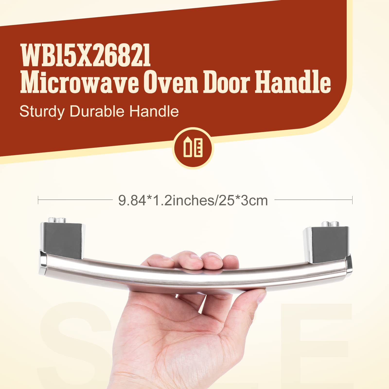 GREALTH WB15X26821 door handle side view, precise fit with GE microwaves