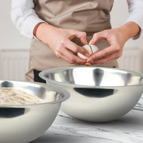 Great Credentials 2-pack 8-quart bowls with 13-25 inch diameter, ideal for batch cooking