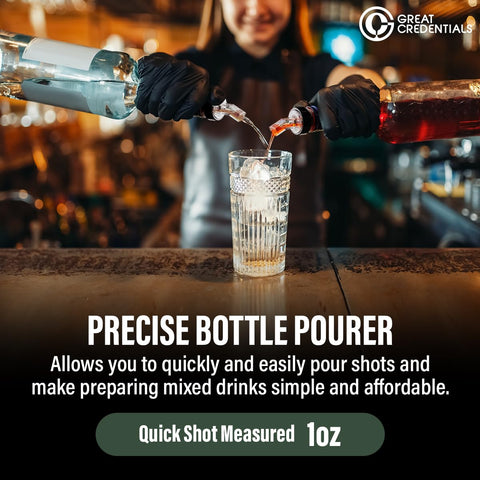 Great Credentials 750ml bottle compatibility pourer fits standard bottles.