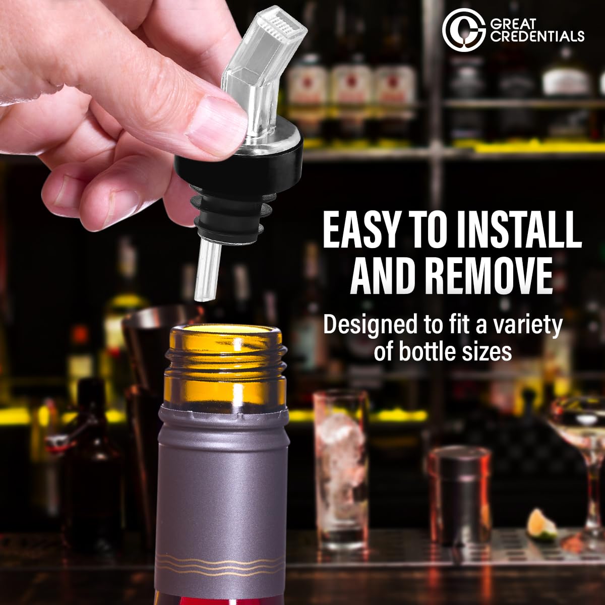 Great Credentials free pour-style pourer ideal for home bars.