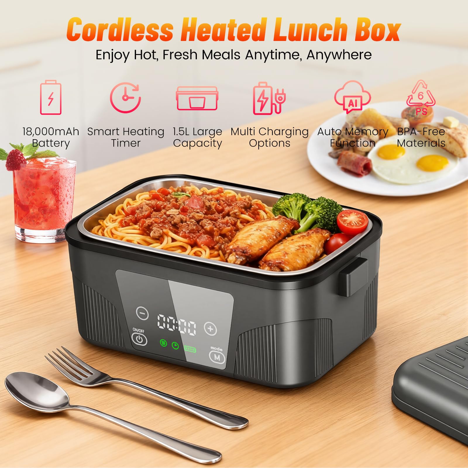 Great Dachong 18000mAh battery side view powering portable heating
