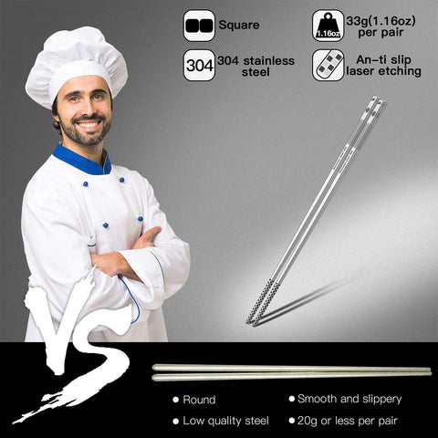 Chopsticks measure 9.25 inches for comfortable use