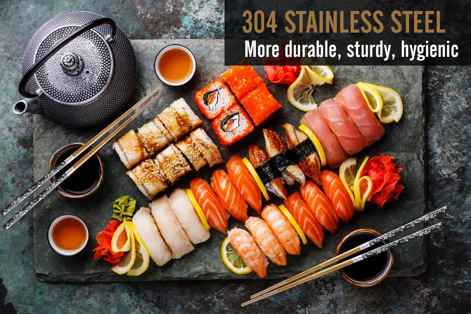 Greatamzor black and gold finish adds elegant style to meals