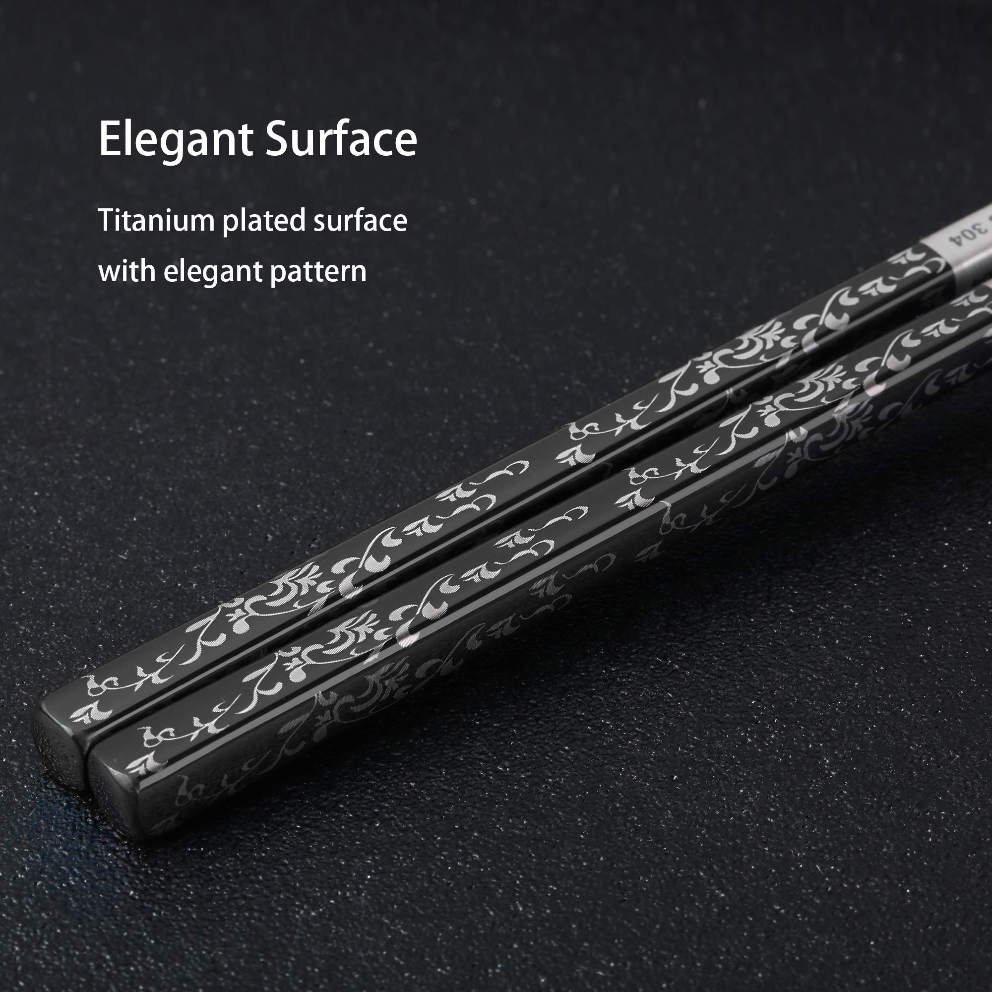 Greatamzor chopsticks tip line engraving offers anti-slip grip