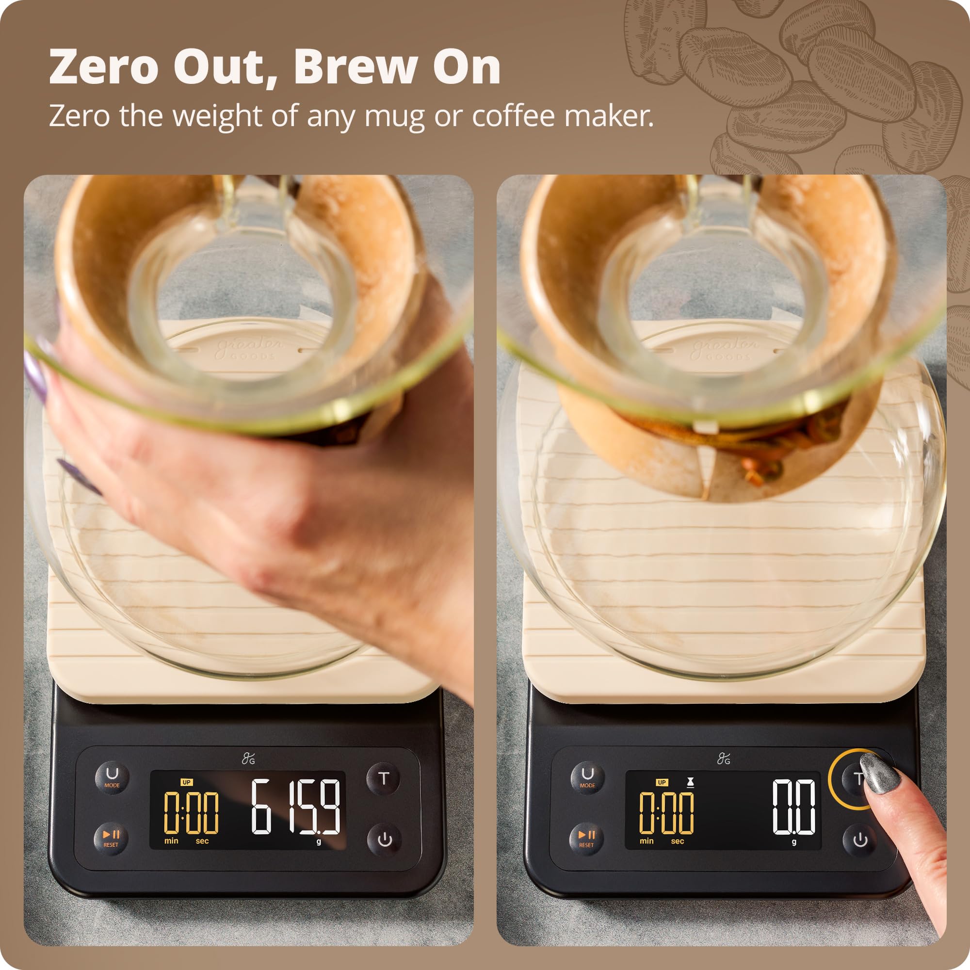 Capacity of 3 kg supports grounds and ingredients for kitchen tasks